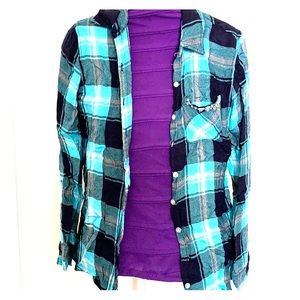 JUSTICE PLAID FANNEL